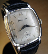 1951 Bulova wrist watch white gold filled